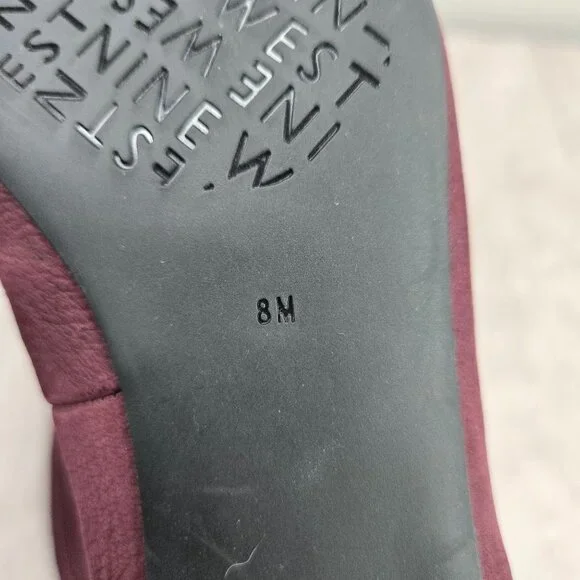 Nine West Slip On Loafers Size 8 Plum Purple Suede Preppy Square Toe Dress Shoes - Picture 9 of 11